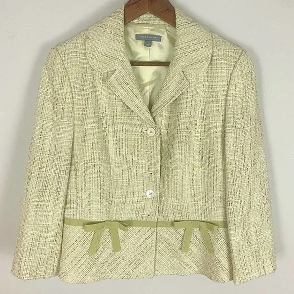 Ann Taylor Boucle Tweed Blazer Dress 2-Piece Suit - Picture 5 of 14